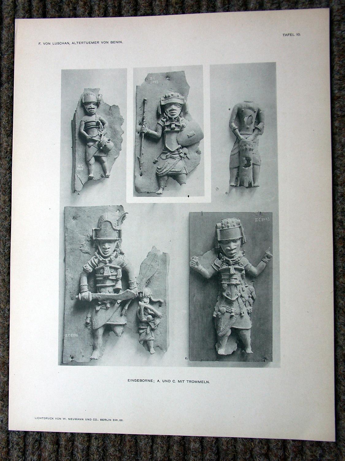 zz-lusc19,tafel 10 benin nigeria,bronze-platte mit figur (b-iiic08400